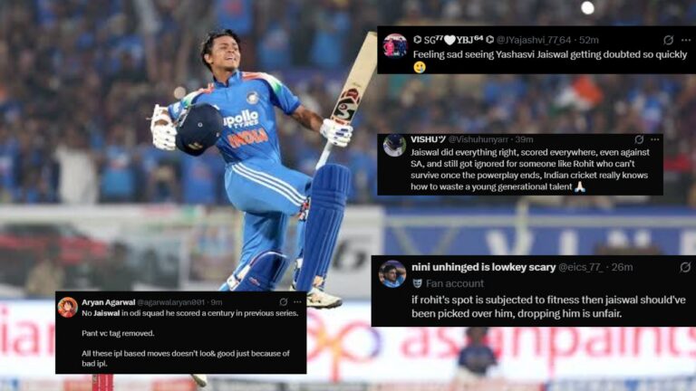 Yashasvi Jaiswal ODI Snub: Fans Outraged Over Selection Decision