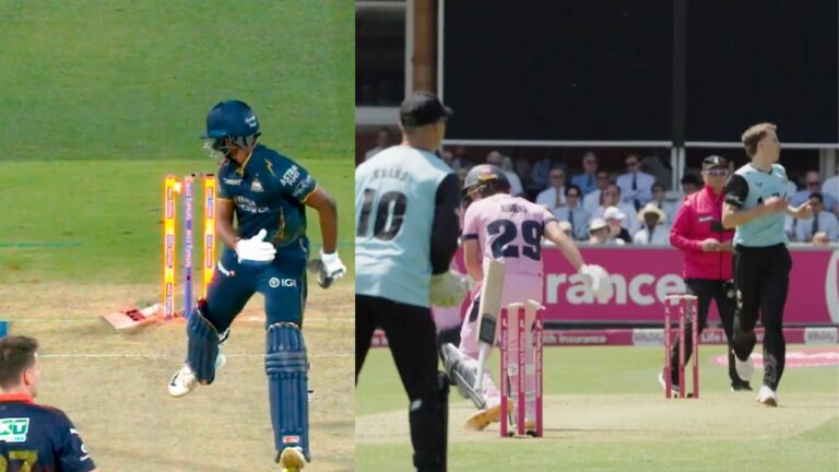 Watch- Sai Sudarshan’s Comical Hit Wicket Copied In England – Sai Sudarshan’s Hit Wicket Replicated by Ryan Higgins in T20 Blast