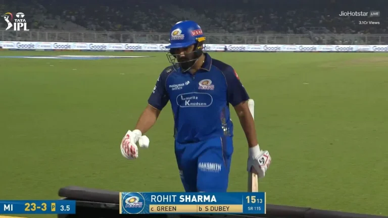 Rohit Sharma Faces Fan Backlash After Dismissal Against KKR in IPL 2026